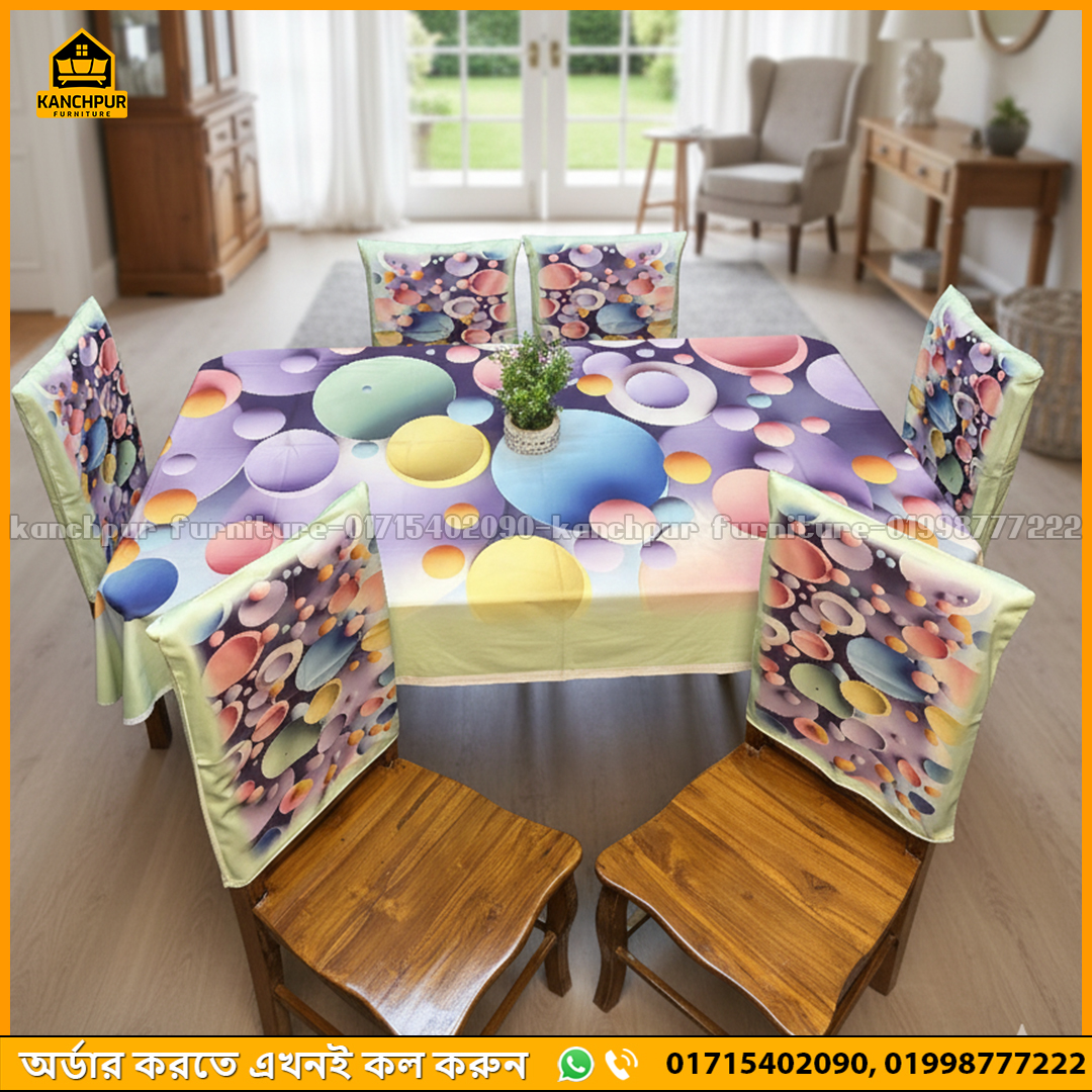 3D Print Dining Table Mat With 6 Chair Covers
