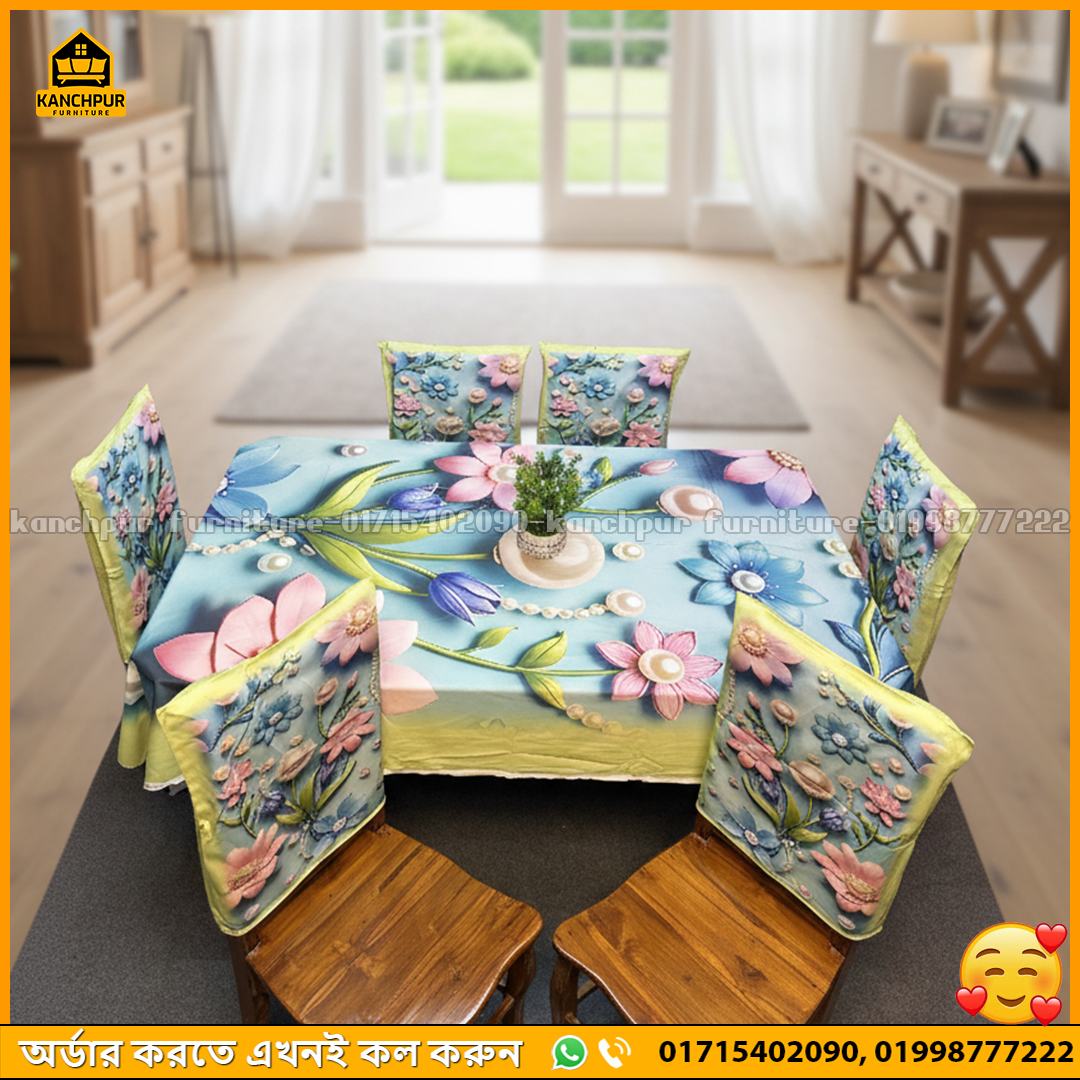 3D Print Dining Table Mat With 6 Chair Covers