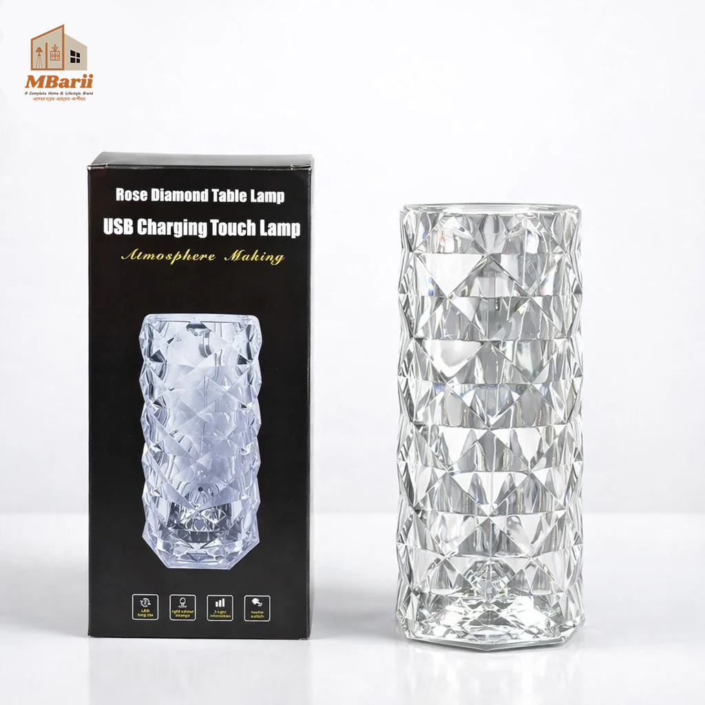 Rose Diamond USB Rechargeable Touch Table Lamp